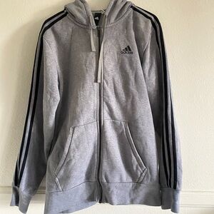 Adidas Grey/Black Zip Up Jacket M
